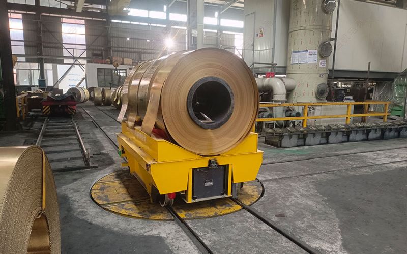 浙江某有色金屬加工企業(yè)電動地平車轉(zhuǎn)運卷材案例